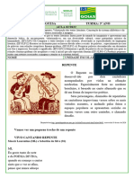 Aula 2 - 3º LP - Gênero Repentes. Valorização Dos Textos Literários. Construção Do Sistema Alfabético e Da Ortografia. Produção de Textos Com