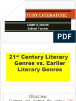 Comparing and Contrasting The Various Lit. Genres