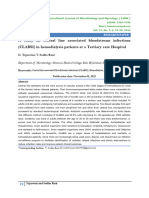 A Study On Central Line Associated Bloodstream Infections (CLABSI) in Hemodialysis Patients at A Tertiary Care Hospital