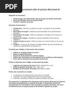 Rédiger Un Document Clair Et Précis Décrivant Le Projet