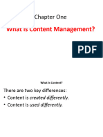 Chapter One Web Content Management