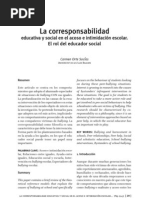 La Corresponsabilidad Educativa en El Acoso Escolar