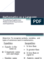 2.2. Mathematics As A Language Part 2