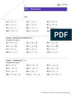 Third Space Learning Completing The Square GCSE Worksheet