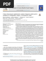 A Three-Dimensional Cephalometric Analysis of Japanese Adults and Its Usefulness in Orthognathic Surgery A Retrospective Study