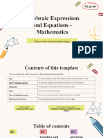 Algebraic Expressions and Equations - Mathematics - 9th Grade by Slidesgo