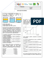 Prova Subjetiva de Química - 1 Série