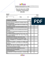 Pauta de Detección de NEE (Lenguaje y Comunicación) Pre-Escolar