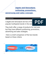 Compare Colgate and Sensodyne Based On Positioning