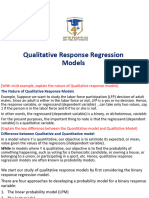 Qualitative Response Regression Models 1