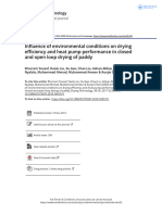 Influence of Environmental Conditions On Drying Efficiency and Heat Pump Performance in Closed and Open Loop Drying of Paddy