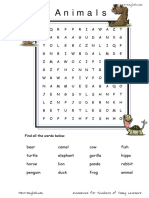 Animals Wordsearch