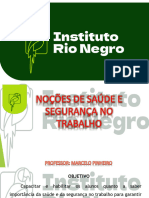 Aula - Noções de Saúde e Segurança No Trabalho e Primeiros Socorros