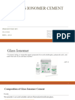 Glass Ionomer Cement: Presented By: 913-938 BDS, 2021