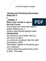 I - Dyeing and Finishing Information Sheet No 4 J, T&Q$& - P Wear Your Overall or Apron Over The Top of Your