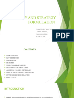 Policy and Strategy Formulation