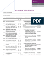 Sampe S Corporation Income Tax Return Checklist