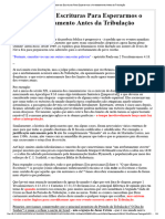 A Base Nas Escrituras para Esperarmos o Arrebatamento Antes Da Tribulação