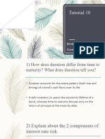 Tutorial 10: Bonds Valuation: Duration & Convexity