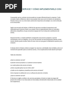 Customer Service y Cómo Implementarlo Con Éxito