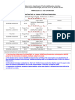 Time Table For Summer 2024 Theory Examination