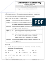 Algebraic Expressions Worksheet