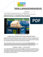 Définition de La Construction Passive - La Maison Passive