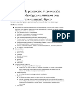 Planes de Promoción y Prevención Fonoaudiológica en Usuarios Con Envejecimiento Típico