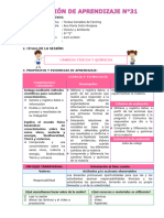 Sesión de Aprendizaje 31 Cambios Físicos y Químicos