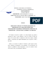 Ensayo Mercado de Capitales en Venezuela