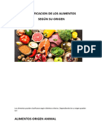 Clasificacion de Los Alimentos