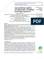 Assessing Working Capital Management Efficiency of Indian Manufacturing Exporters