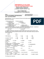 Fundamentals of Mathematics Final Exam