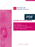 Actes Colloque La Fraude Les Dispositifs de PrC3A9vention de DC3A9tection Et de Traitement 31 Mai 2007