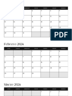 Calendario 2023 Mensual Anual en Documento A4 Multicolor Pastel Imprimible