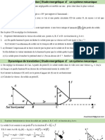 Dynamique de Translation (Étude Énergétique - Détermination de La Réaction R Piste Circulaire)