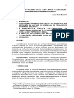 A Vedação Do Retrocesso Social Como Limite Da Flexibilização