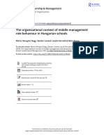 The Organisational Context of Middle Management Role Behaviour in Hungarian Schools