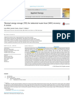 Thermal Energy Storage (TES) For Industrial Waste Heat (IWH) Recovery