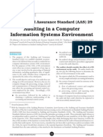 Auditing in A Computer Information Systems Environment: Auditing and Assurance Standard (AAS) 29