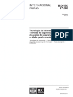 (ABNT NBR ISOIEC 27000 - 2018) Tecnologia Da Informação - Técnicas de Segurança - Sistemas de Gestão de Segurança Da Informação