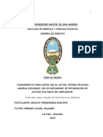 Universidad Mayor de San Andres: Facultad de Derecho Y Ciencias Politicas Carrera de Derecho