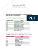 Analyse Des Codes ROME Des Metiers Ouverts