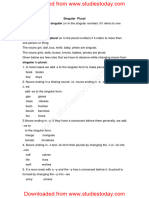 CBSE Class 3 English Assignment (7) - Singular Plural