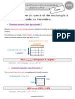 Je Calcule L'aire D'un Carré Et D'un Rectangle en Utilisant La Formule - CM1 Leçon