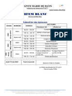 BFEM BLANC - Calendrier Des Épreuves