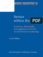 Daniel Siddiqi - Syntax Within The Word - Economy, Allomorphy, and Argument Selection in Distributed Morphology (Linguistik Aktuell Linguistics Today) (2009)