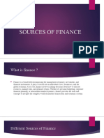 Sources of Finance