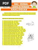 Analogías Ejercicios para Quinto de Primaria