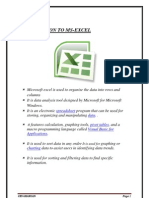 Introduction To Ms-Excel: Spreadsheet Data Pivot Tables Visual Basic For Applications